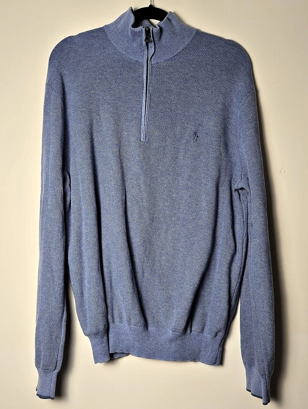 Polo Ralph Lauren Pima Cotton Quarter Zip Pullover Sweater Blue Men's XL